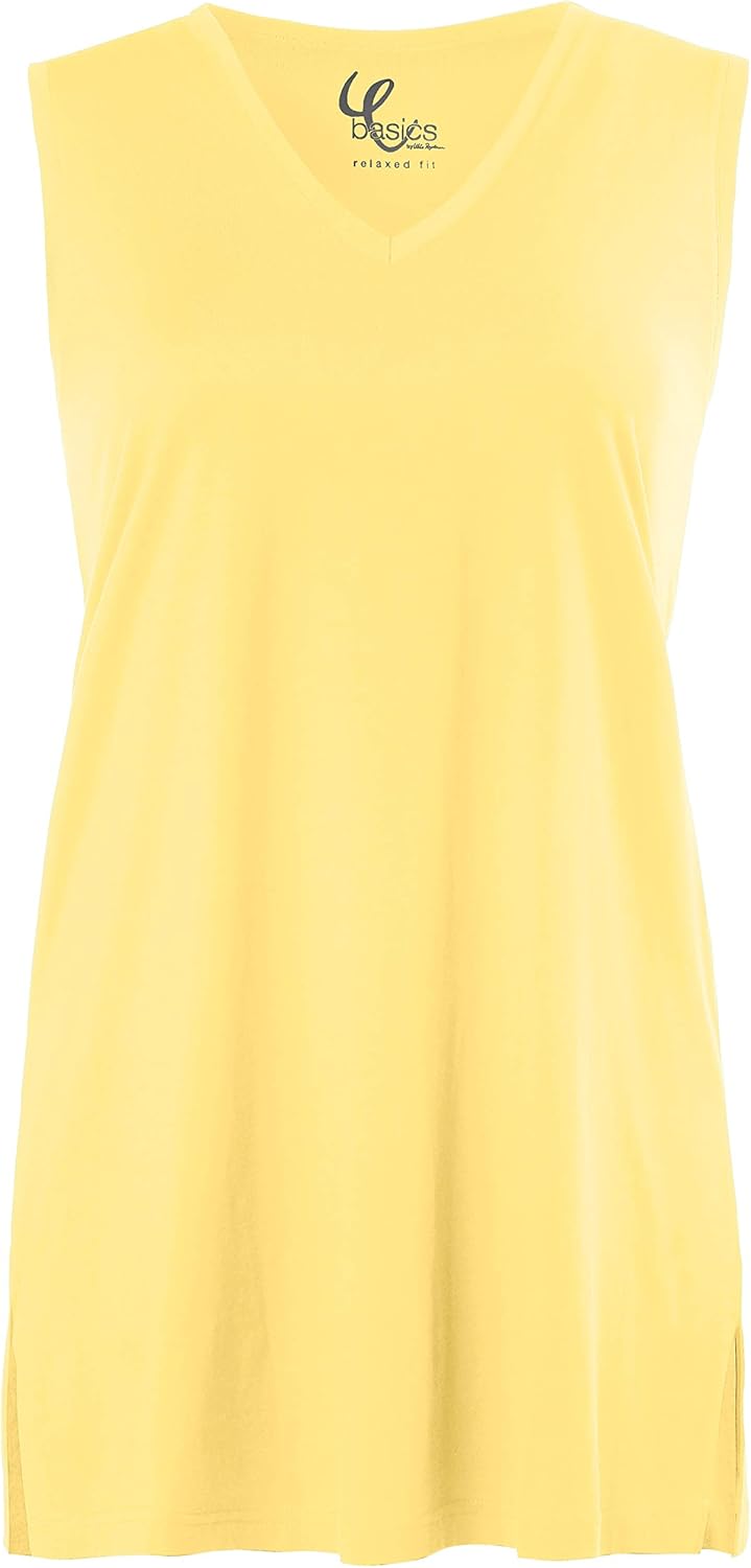 Produktbild Ulla Popken Frauen Plus Size Oberteil Tank Top geb Narzisse V-Neck bis Größe 70 Foto