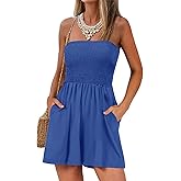 AUXDIO Women's Summer Strapless Casual Romper Smocked Backless Loose Shorts 2026 Beach Sleeveless Jumpsuits