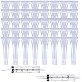 50Pcs 15ml Lip Gloss Tubes Containers, Soft Squeezable Cosmetic Tubes with 2 Pcs Dispensing Syringes, for DIY Lip Gloss Balm