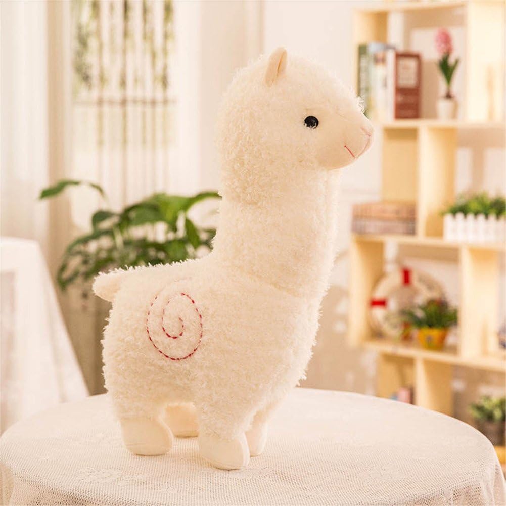 ZinsaleCute Alpaca Soft Toy Sheep Doll Plush Pillow Stuffed Animals (White, 35cm)
