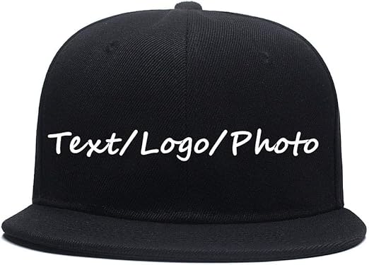 plain black flat brim hat
