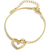 Heart Knot Bracelet for Women Gold Plated Non Tanish Love Chain Charm Dainty Infinity Promise Jewelry Friendship Best Friends Forever Gifts for Birthday Valentine's Day