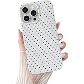 Yeddabox for iPhone 14 Pro Case Cute Polka Dot Phone Case Soft TPU Slim Shockproof Phone Cover for Women Girls, White