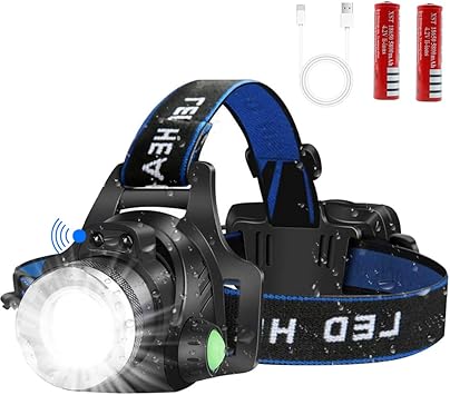 Super Bright LED Head Torch Headlight USB Rechargeable Waterproof Headlamp Fish