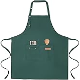 Tosewever Art Aprons for Women Painting Pottery Baking, Mens Buckle Straps Kitchen Apron with Pockets for Chef Cooking