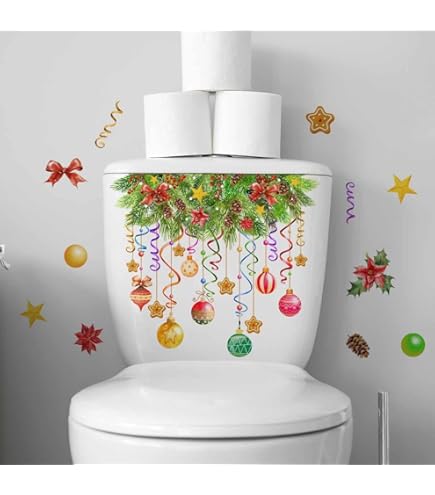 Snowman Toilet Stickers Christmas Snowman Toilet Lid Decal - Waterproof, Self-Adhesive PVC Bathroom Sticker For Festive Holiday Decor,Best For Christmas | Singapore Christmas Seat Covers