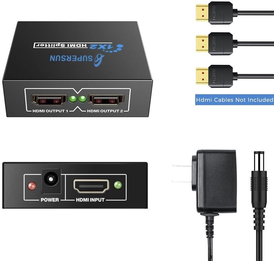 HDMI Splitter 1 In 2 Out HDMI HDCP Bypass Splitter One Input To Two Outputs HDMI Amplifier 1X2