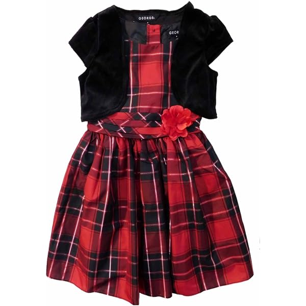 Amazon.com: Patachou Girls Woven Plaid Dress w/Velvet Belt & Collar (2Y):  Clothing, Shoes & Jewelry