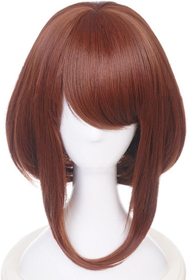 PORTOWN Anime Cosplay Wig for My Hero Academia Synthetic Hair Wigs with Wig Cap Halloween Costume Hero Wig(Ochaco Uraraka)