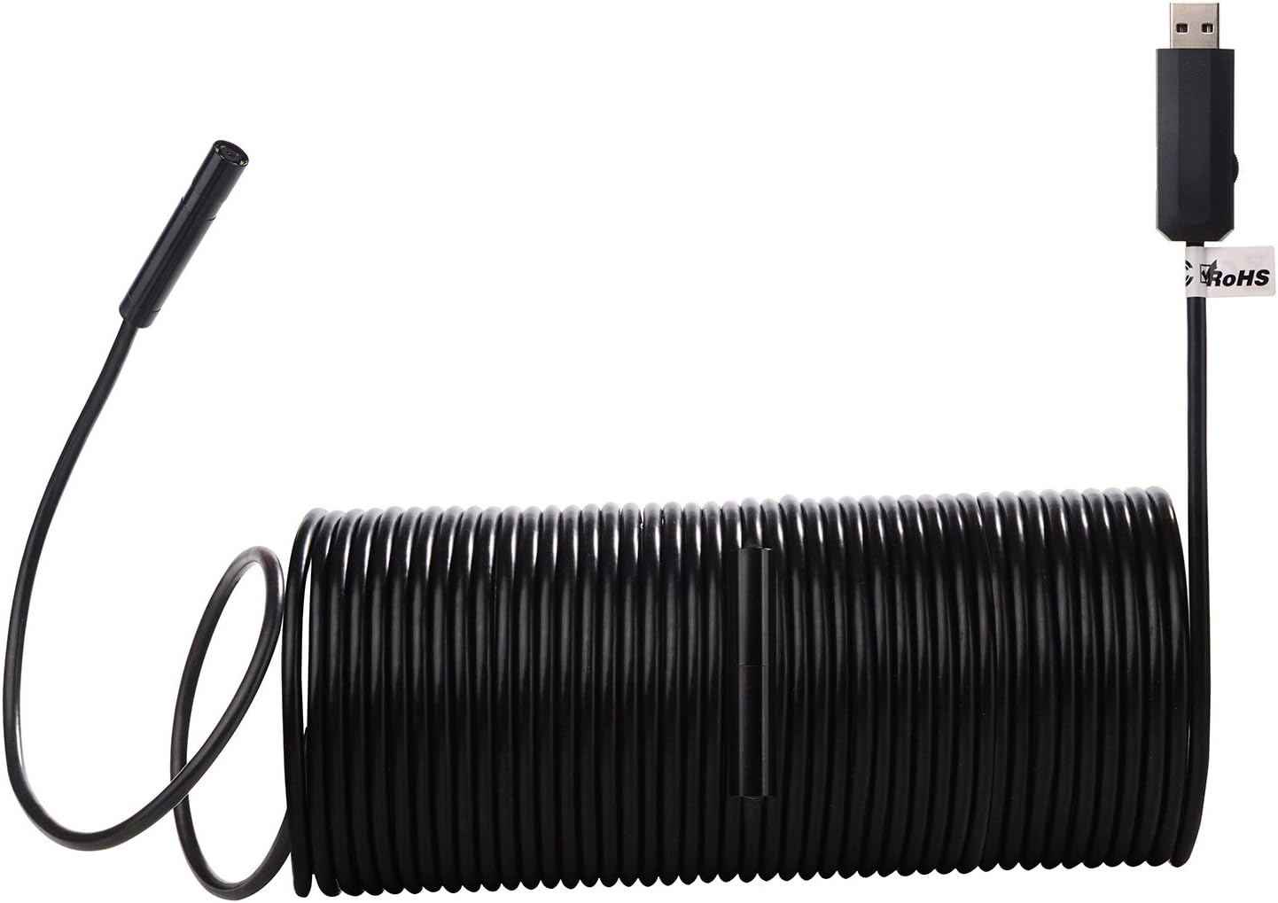 Williamson Santa 49.2FT/15M HD USB Endoscope With a Stand, 2 Megapixel Waterproof Camera Snake Camera Suitable for Computer - Black