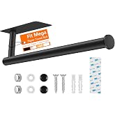 Paper Towel Holder Under Cabinet, Self Adhesive or Drilling for Kitchen, RV | Space Saving, Effortless Install No Drilling, W