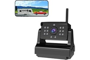 CASODA Wireless Backup Camera, Ultra Strong Signal Crystal Clear Picture Rechargeable Rear View Reversing Wireless Backup Camera for Trailer Truck Camper RV Pickup Van etc