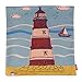 Kingla Home Square Decorative Throw Pillow Covers Lighthouse Cushion Covers For Sofa 18 x 18 Inch Mediterranean Pillowcases