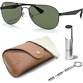 Ray-Ban RB3549 Pilot Shaped Sunglasses for Men & Women with Official RAYBAN Eyewear Kit
