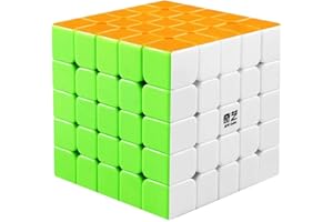 Coogam Qiyi 5x5 Speed Cube Stickerless Magic Puzzle Toy Gift for Kids and Adults Challenge (Qizheng S Version)