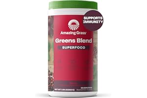 Amazing Grass Greens Blend Superfood: Super Greens Powder Smoothie Mix with Spirulina, Chlorella, Beet Root Powder, Digestive Enzymes & Probiotics, Berry, 60 Servings (Packaging May Vary)
