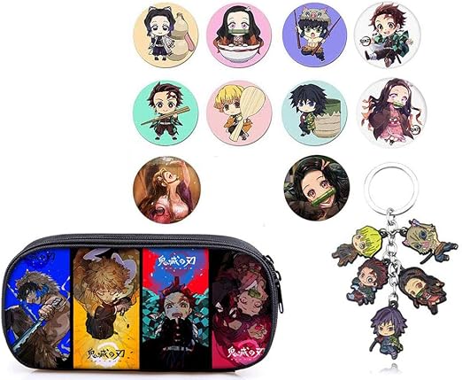 Amazon Co Jp Hsunny 人気アニメ 漫画 鬼滅の刃 灶门 祢豆子 灶门 炭治郎 福袋 グッズセット Happy Bag 年ver 限定 キーホルダー ペンケース ステッカー バッジ ラッキーバッグ 人気 スペシャルセット多種類セット グッズ 贈り物 B9 ホーム キッチン