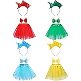 Shyyween 12 Pcs Halloween Sea Fish Costume Fish Goldfish Marine Headband Tutu and Bow Tie for Halloween Party Supplies Women Men Cosplay Costume