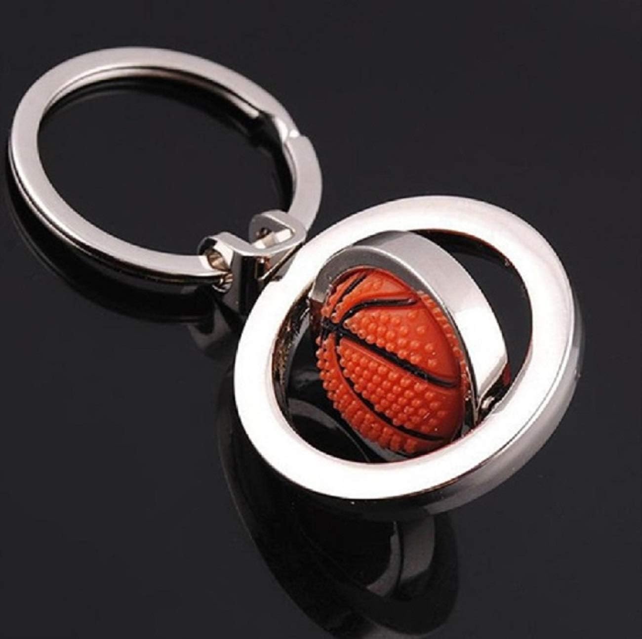 Sportigo® rotating basketball key ring in 3D look/sport gift idea/key ring basket ball, Silver - Image 4