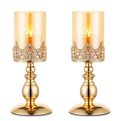Buy Nuptio Pillar Candle Holders With Glass Gold Hurricane Candle Holder Modern Home Decor Gifts Candlelight Holder For Wedding Anniversary Housewarming Party Table Centerpieces 2 X S Gold Online In Uganda B08gr6kwr3