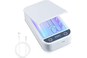 Soiiw Nail Tool Sterilizer Box Portable with Blue Light,USB Sterilizer Cleaning Box for Nail Salon, Tweezers, Jewelry, Phone, Manicure Tools