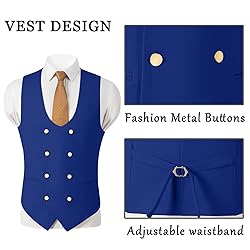 Aowdoy Men's Suits 3 Piece Slim Fit Tuxedo Suit One