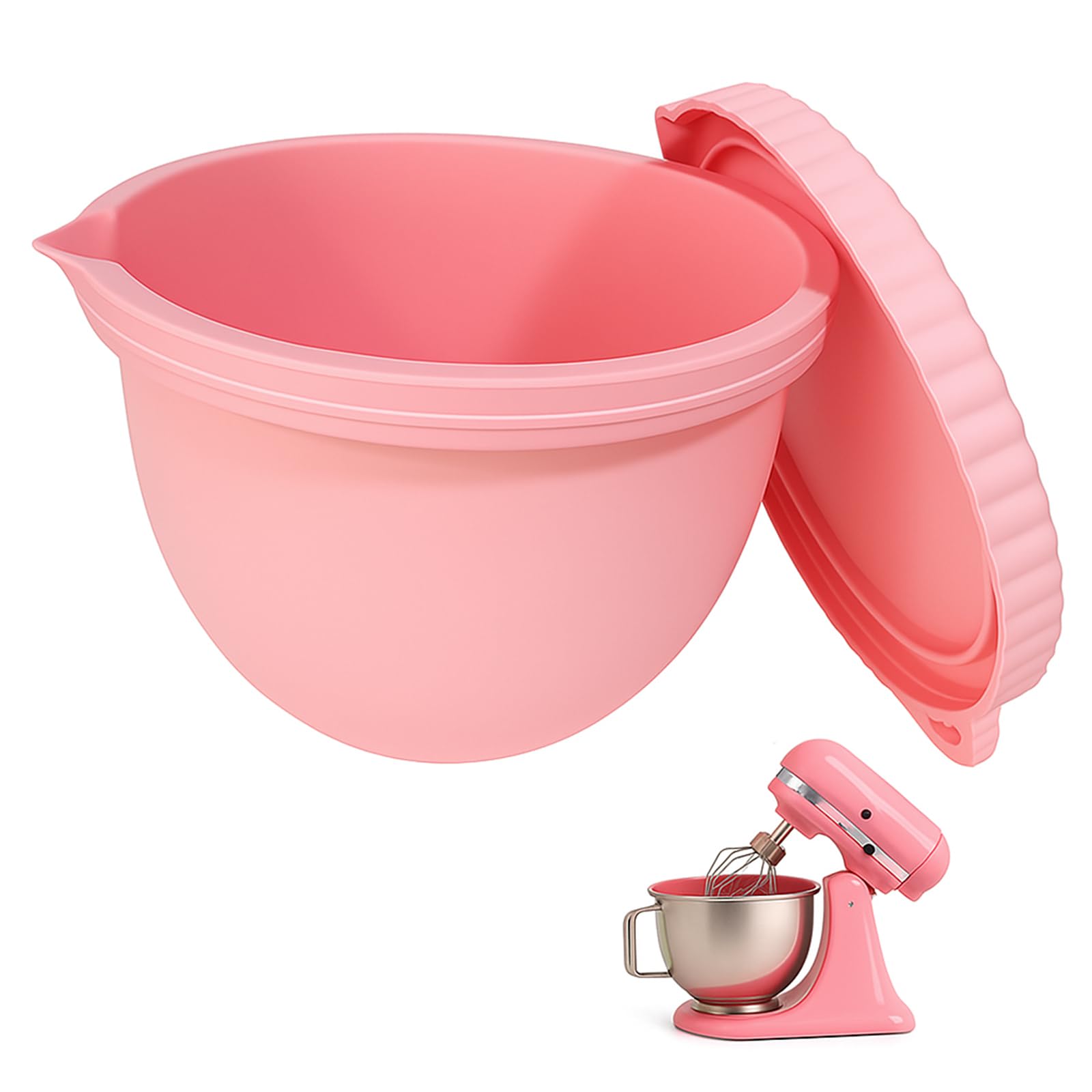 Photo 1 of Omoiyari Premium PINK1 Silicone Bowl Liner with Air Valve for Kitchen Aid