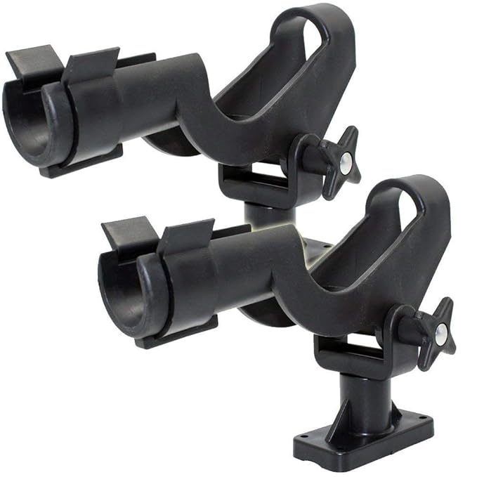 Power Lock Rod Holder with 2 Side Mounts Adjustable Boat Fishing Rod
