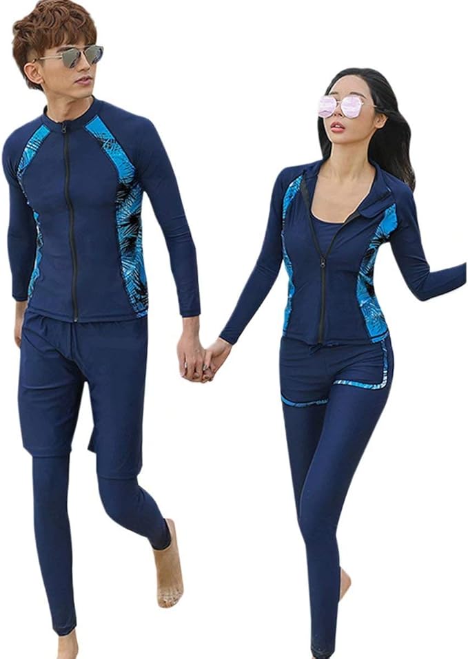 Amazon Japhot 水着 長袖 ラッシュガード セット ビキニ ウェットスーツ レディース メンズ フィットネス水着 セパレーツ Uvカット 前開き レギンス パンツ スノーケリング サーフィン 旅行 温泉 ビキニ セパレーツ 通販