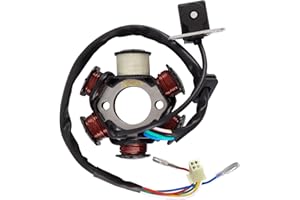 CQSPMOTO Magneto Stator Coil 5 Wire AC 6 Pole Ignition Stator Magneto for GY6 125cc 150cc Engine Stator Replacement for Scooter ATV Go Kart TAOTAO Dune Buggy(3-pin Square Interface)