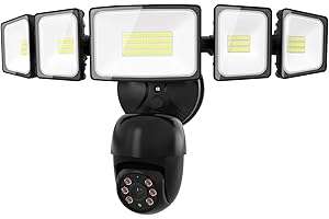 iMaihom Floodlight Camera Outdoor, 2K QHD Smart Home Security Cam with Motion-Activated, 5500LM Brightness 5 Heads Light, 360° Pan & Tilt, 2-Way Audio, Cloud/SD Storage, Color Night Vision