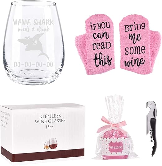 mama shark wine glass