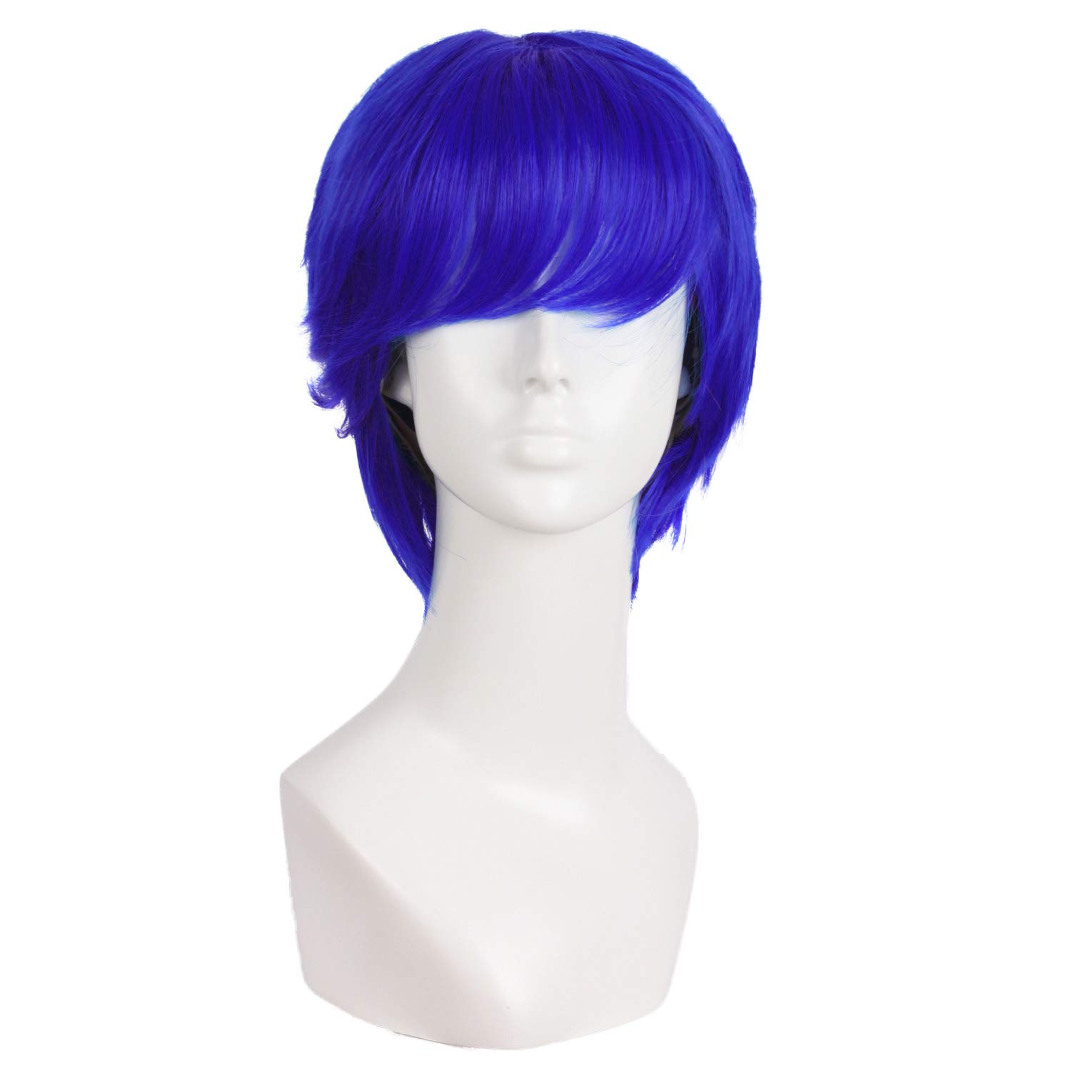 Navy Blue Mapofbeauty 10 Inch 25cm Fashion Men Short Curly Hair