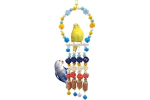 XLpeixin Parakeet Swing Bird Toys with Bells Parrot Chew Toys,Bird Swings for Parakeets Parrots Cockatiels and Other Small Birds…