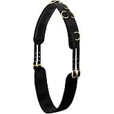 Weaver Equine Adjustable Surcingles for Horses with Shock-Absorbing Neoprene, Brass Plated Buckles &amp; Dee Rings for Side Reins, Fits 68" to 72"