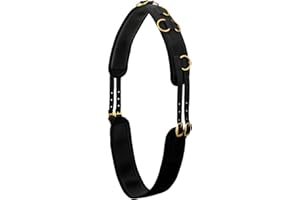 WEAVER LEATHER Weaver Equine Adjustable Surcingles for Horses with Shock-Absorbing Neoprene, Brass Plated Buckles & Dee Rings for Side Reins, Fits 68" to 72"