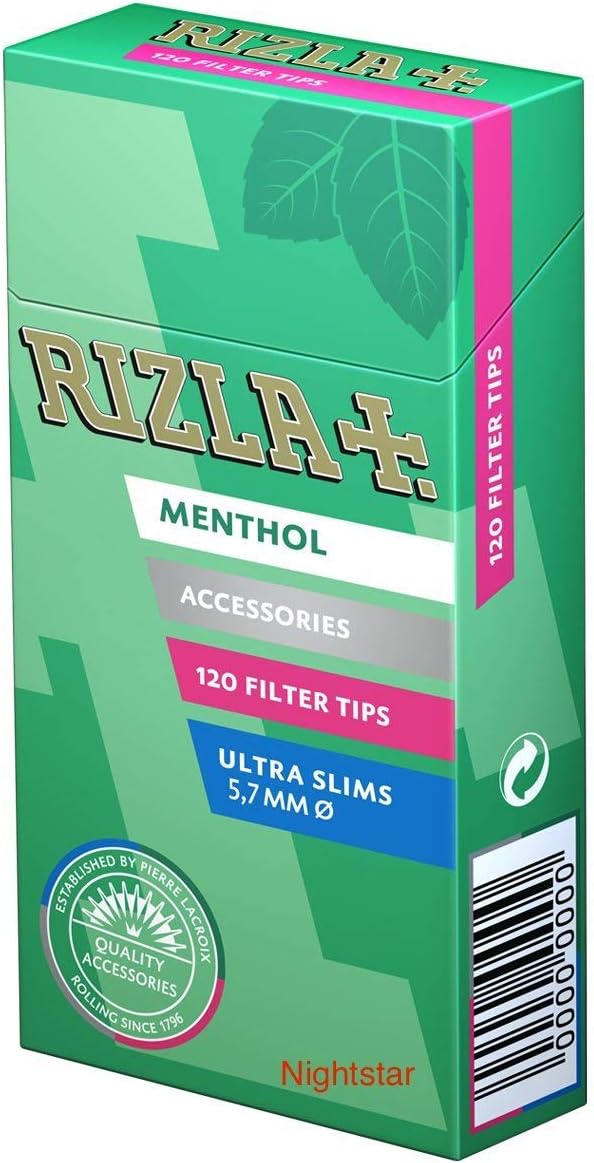 2 X Menthol Extra Slim Tips - Full New Box -2400 Tips, Pack Of 20