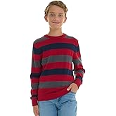Sezzit Boys 100% Cotton Crewneck Sweater Soft Knit Pullover for Fall and Winter Long Sleeve Warm Knit