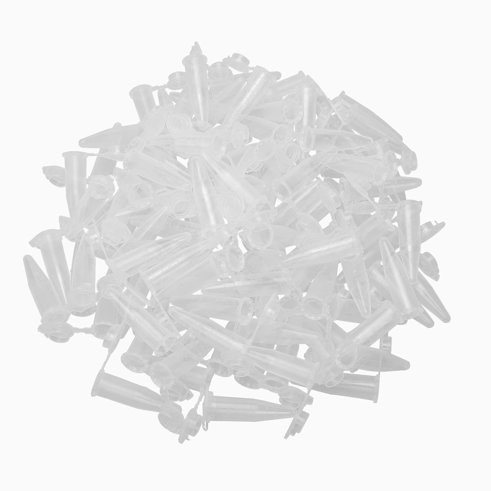 Pxyelec Bottom Tip Clear Plastic Test Tube Centrifuge Tubes 1.5ml Pack of 100