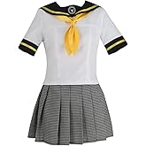 Xpoeticoser Anime Womens Cosplay Costume Suit White Sailor Dress Uniform (White, Medium)
