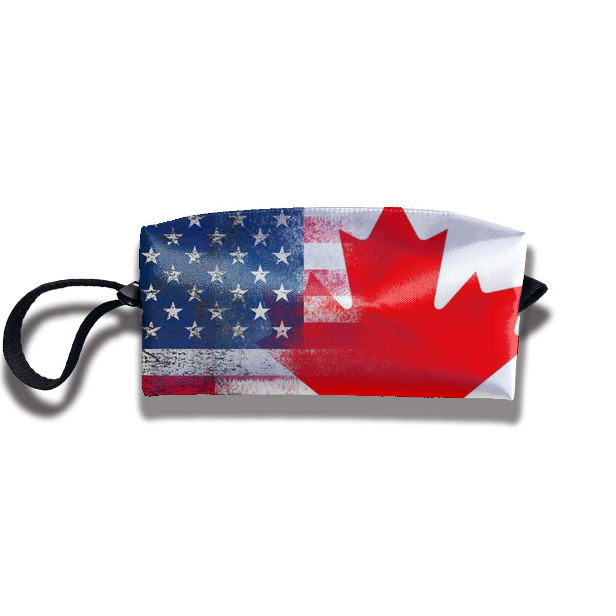 Women Girls Toiletry Bag Organizer for Toiletry Jewelry Travel,American Canada Flag Cosmetic Train Case Multipurpose Handbag Luggage Pouch