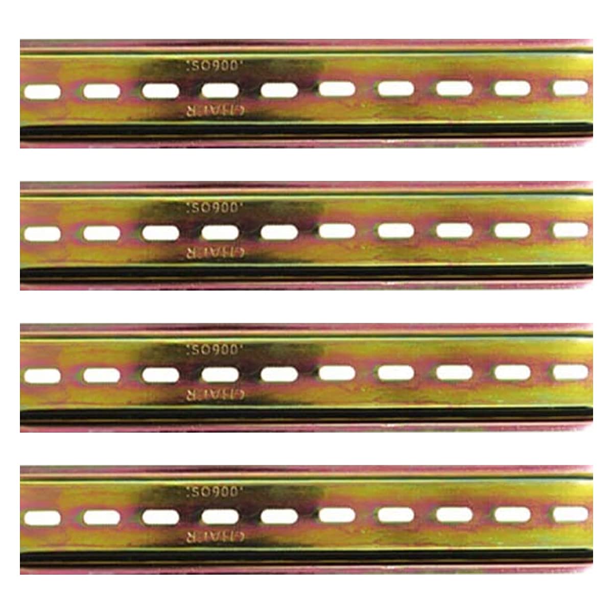 4 Pcs Electrical Steel Mounting Rail Width Slotted Design Steel Rail DIN Mounting Rail for DIN Rail Terminal Series Contactor