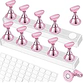 2 Sets Nail Stand for Press-On Nails, Magnetic Nail Holder for Nail Art | with 100 Pcs Double-Sided Tape, Acrylic Base for Nail Painting, False Nail Practice &amp; Display, Home DIY and Salon Supplies