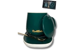 RedRoko Coffee Cup Warmer for Desk, self Heating Coffee Mug- Office Desk Accessories- Electric Coffee Mug for Tea Infuser,Milk, and hot Chocolate Gifts for Women and Men