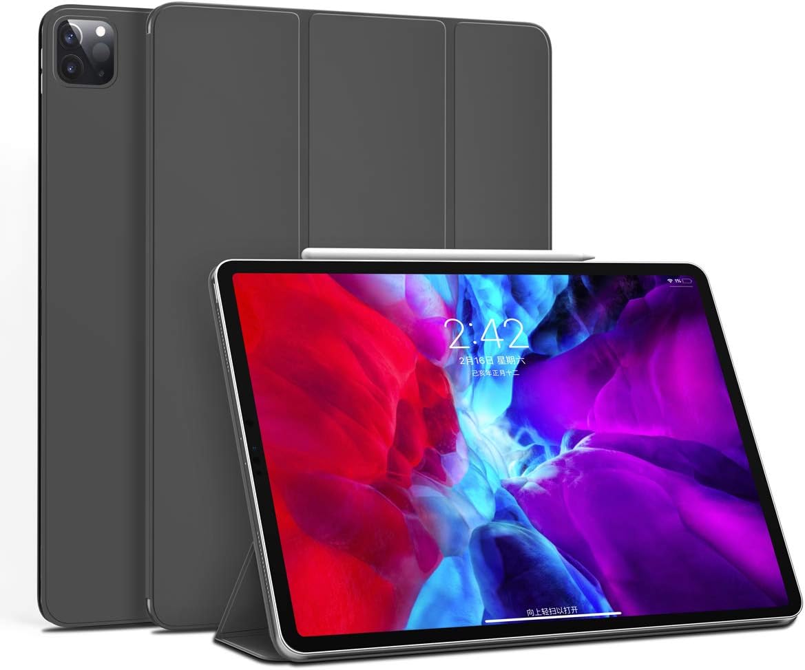 GUDOU Case for iPad Pro 11" 2020/2018/iPad Air 4th 10.9,Ultra Slim Frameless Cover with Magnetic Attachment[Supports Apple Pencil 2 Charging],Trifold Stand Case,Auto Sleep/Wake (Grey)