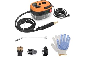 DECDEAL Steam Cleaner - 2500W High Temperature Pressurized Handheld Steam Cleaning Machine with Brush Heads and Gloves, for Car Floors Kitchen Furniture Bathroom Windows