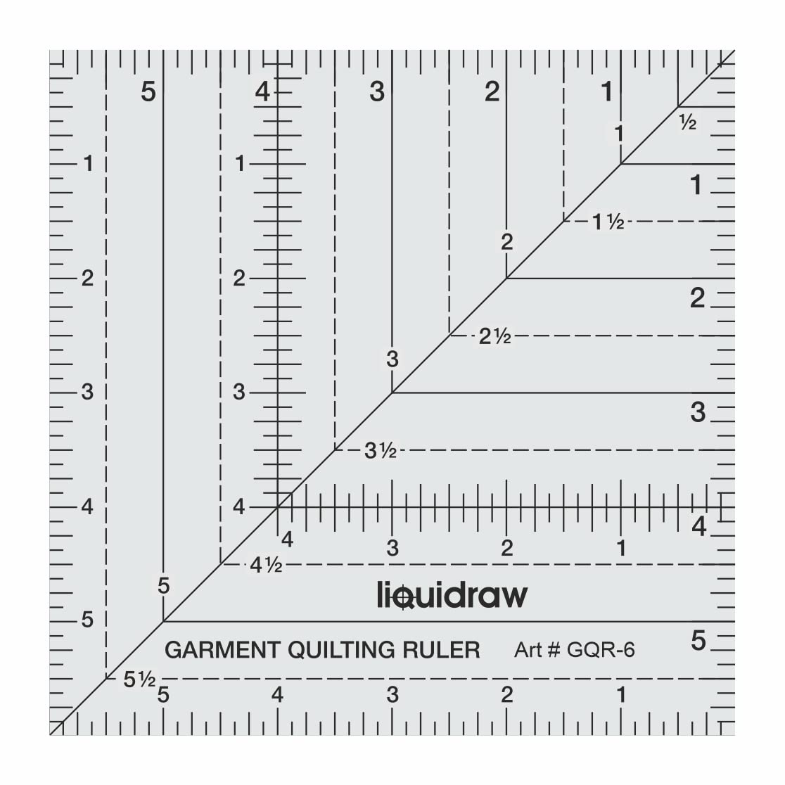 Liquidraw Square Quilting Ruler - 6" x 6" | Acrylic Quilting Square Template | Helpful Sewing Tool with Inch Markings | Helpful In Cutting Squares | Quilting & Sewing Must-Have