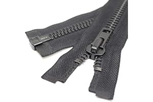 YaHoGa #10 24 Inch Black Nickel Separating Jacket Zipper Metal Zipper Heavy Duty Metal Zippers for Jackets Sewing Coats Crafts (24" Nickel)