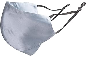 Mulberry Silk Face Mask by 22Silk Reusable & Adjustable Face Mask, 3D Chin Design for Flattering & Comfortable fit 6A Silk