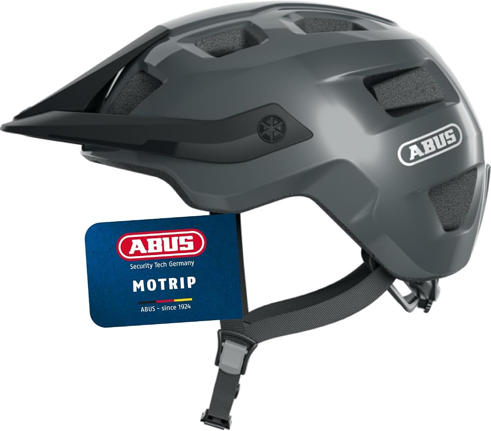 ABUS MoTrip MTB Helmet - Height-Adjustable Peak, Ponytail Fit, Unisex
